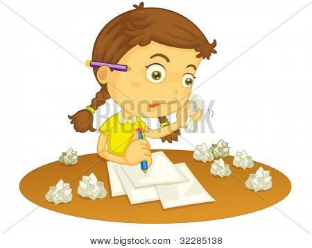 여자의 그림 쓰기-EPS 벡터 형식 내 포트폴리오에도 사용할 수 있습니다.