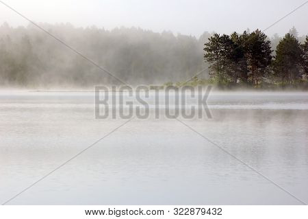 Fog Above Lake In The Morning. Samuel De Champlain Prov. Park
