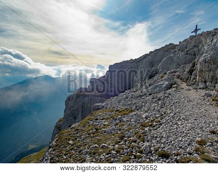 Autumn Hiking And Mountaineeting In Brandenburger Alpen In Austria