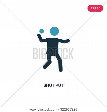 shot put icon in two color design style.