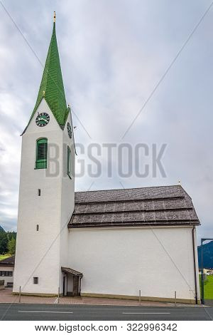 View At The Church Of Maria Snow In Hochfilzen Town, Austria