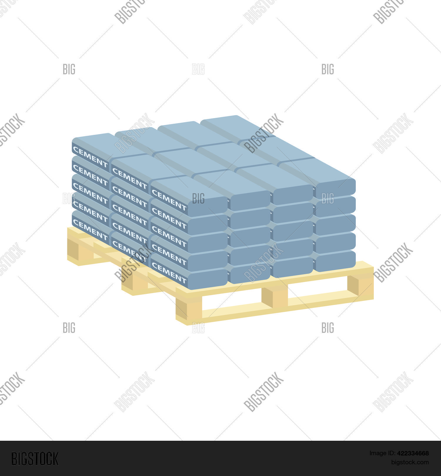 Cement Bags On Pallet Vector & Photo (Free Trial) Bigstock