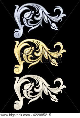 Gypsum, Gold, Silver Metal Products, Stucco Weave, Pattern Isolated