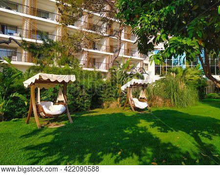 Beldibi, Kemer, Antalya, Turkey - May 11, 2021: The Territory Of The Rixos Beldibi Hotel