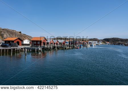 April 17, 2021 - Hamburgsund, Sweden: A Picturesque Fishing Village On The Swedish West Coast. Tradi
