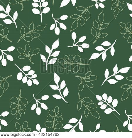 Vector Seamless Leaves And Mushrooms Pattern Collection