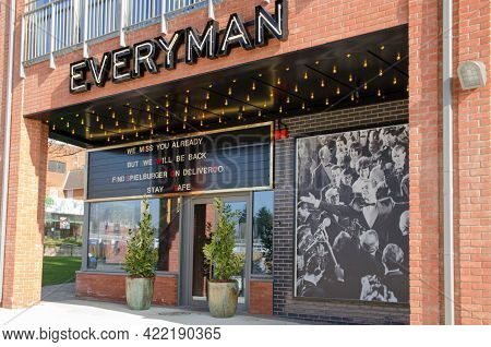 Wokingham, Uk - February 28, 2021: Exterior Of The Everyman Cinema In Wokingham, Berkshire.  During 