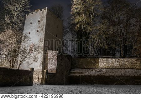 Prebrunn Tower In The Herzogspark In Regensburg