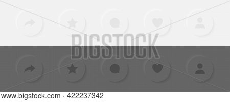 3D Social Media Icons Heart, Share, Repost And Comment. 3D Icons Set. Flat Signs Icons On White Back
