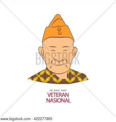 Hari Veteran Nasional With Batik Clotihing Isolated On White Background