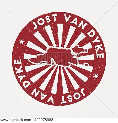 Jost Van Dyke Stamp. Travel Red Rubber Stamp With The Map Of Island, Vector Illustration. Can Be Use