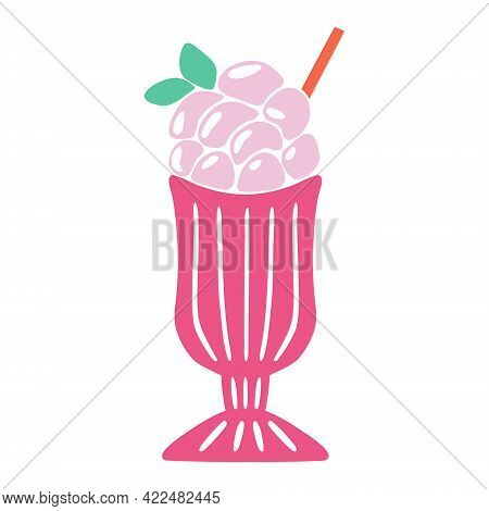 Milkshake Colored Logo Vector Illustration Isolated On White Background. Abstract Flat Illustration