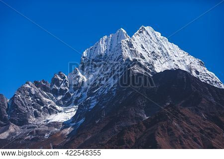 Kantenga Mount In Himalayas. Nepal, Sagarmatha National Park