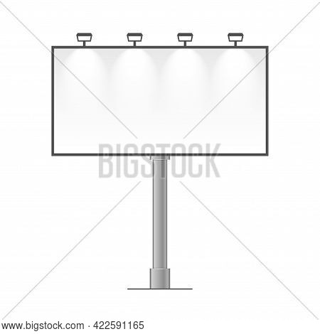 Blank Billboard. Empty Mockup On White Background. Vector
