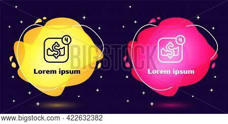 Set Line Mobile Stock Trading Concept Icon Isolated On Blue Background. Online Trading, Stock Market