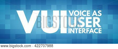 Vui - Voice As User Interface Acronym, Technology Concept Background