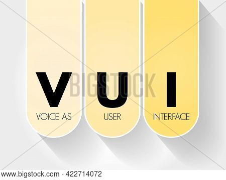 Vui - Voice As User Interface Acronym, Technology Concept Background