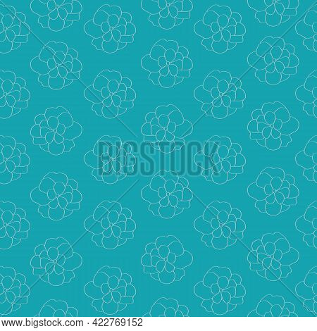 Arctic Blue Floral Style Seamless Vector Pattern