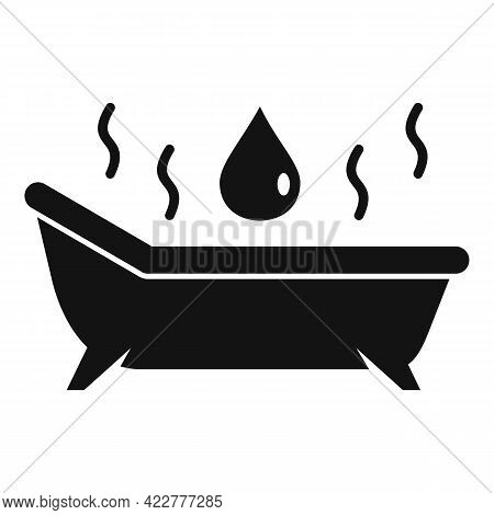 Essential Oils Hot Bathtub Icon. Simple Illustration Of Essential Oils Hot Bathtub Vector Icon For W