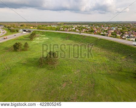 Rostov-on-don. Highway. Bataysk. Russia 05.05.2020. Aerial Drone Shot Of The Highway.