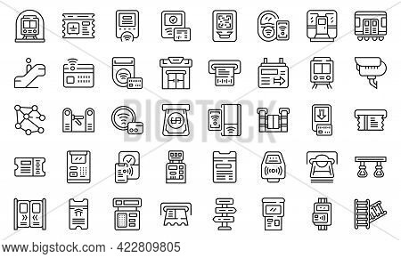 Subway Ticket Machine Icon. Outline Subway Ticket Machine Vector Icon For Web Design Isolated On Whi