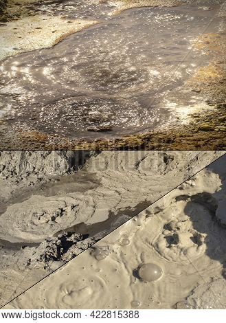 The Closeup Of A Mud Volcano Or Mud Dome On Kamchatka