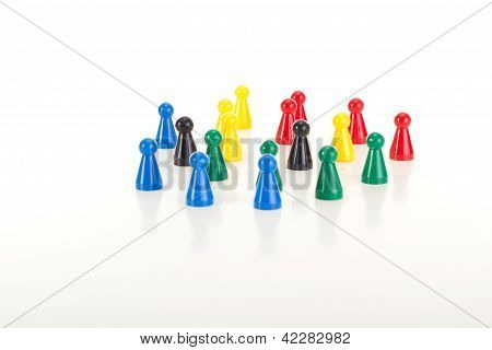 Een heleboel Meeples op de tafel