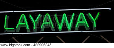 Vintaeg Neon Pawn Shop Signage Green Neon