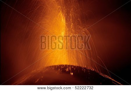 Volcano Pacaya erupting