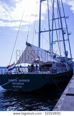Original Rainbow Warrior Moored In Vancouver