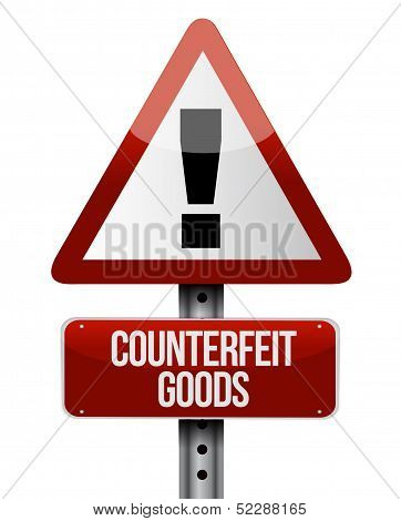 Counterfeit Goods Road Sign Illustration