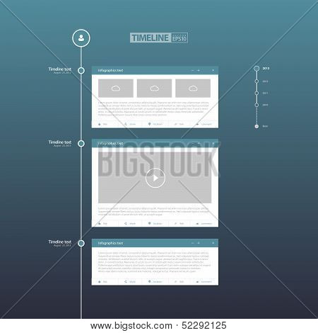Blue Flat Timeline Template