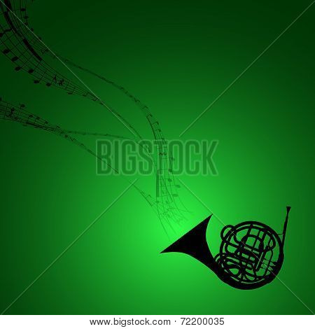 Horn With Musical Symbols