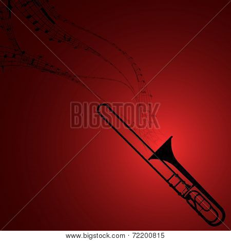 Trombone With Musical Symbols
