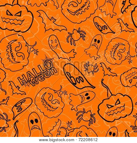 Halloween seamless vector background