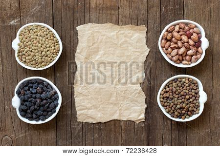 Variety Or Legumes And Paper