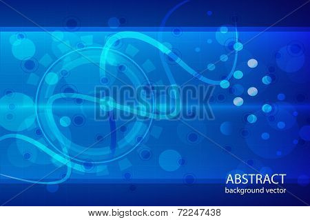 Molecular Abstract Blue Background Vector Medical Illustration.
