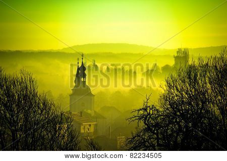 Golden Dawn In Easter European Town Of Krizevci