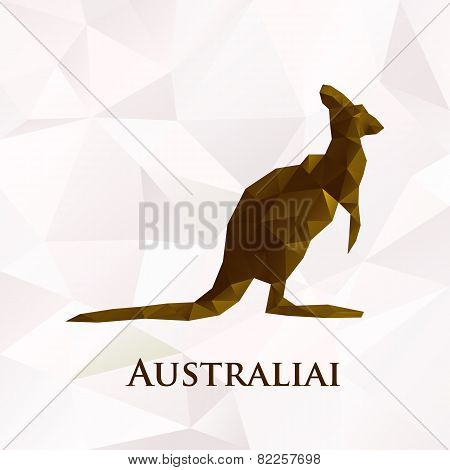 Vector polygonal australia kangaroo symbol.
