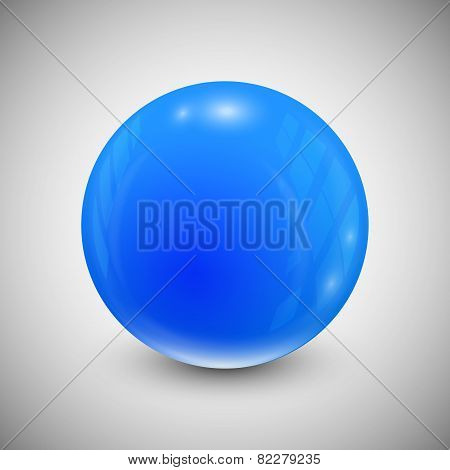 blue sphere isolated on a gray background