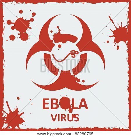 Vector ebola virus and biohazard sign