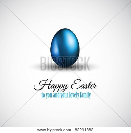 Happy Easter Background with a Colorful Egg with Shadow and greeetings text to use for elegant cards or event invitations or advertisement purposes
