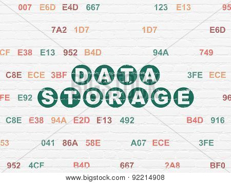 Data concept: Data Storage on wall background