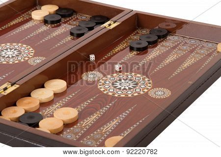 Backgammon Set During Game