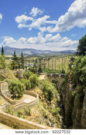 Ronda, View Over Puente Viejo, Old Bridge. Spain