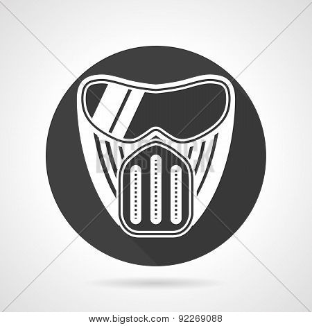 Paintball mask black round vector icon