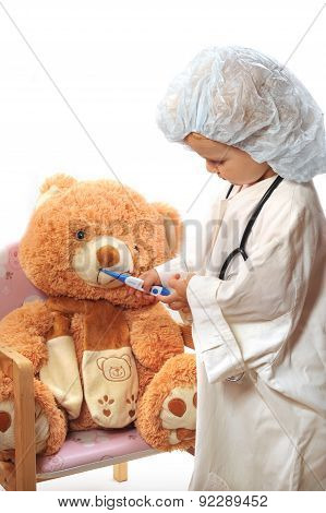 Beautiful Girl Playing Doctor