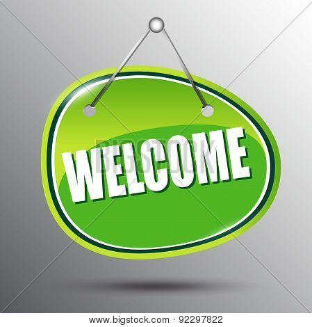 Welcome Hanging Sign.