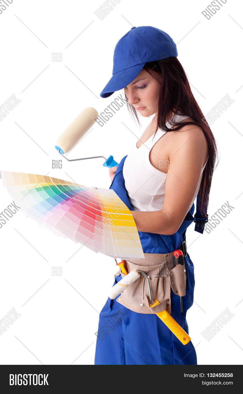 Young Woman Overalls Image & Photo (Free Trial) | Bigstock