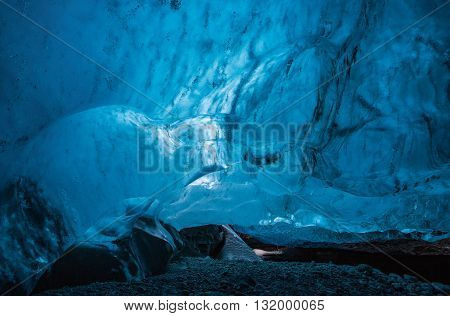 An amazing glacial ice cave in Iceland